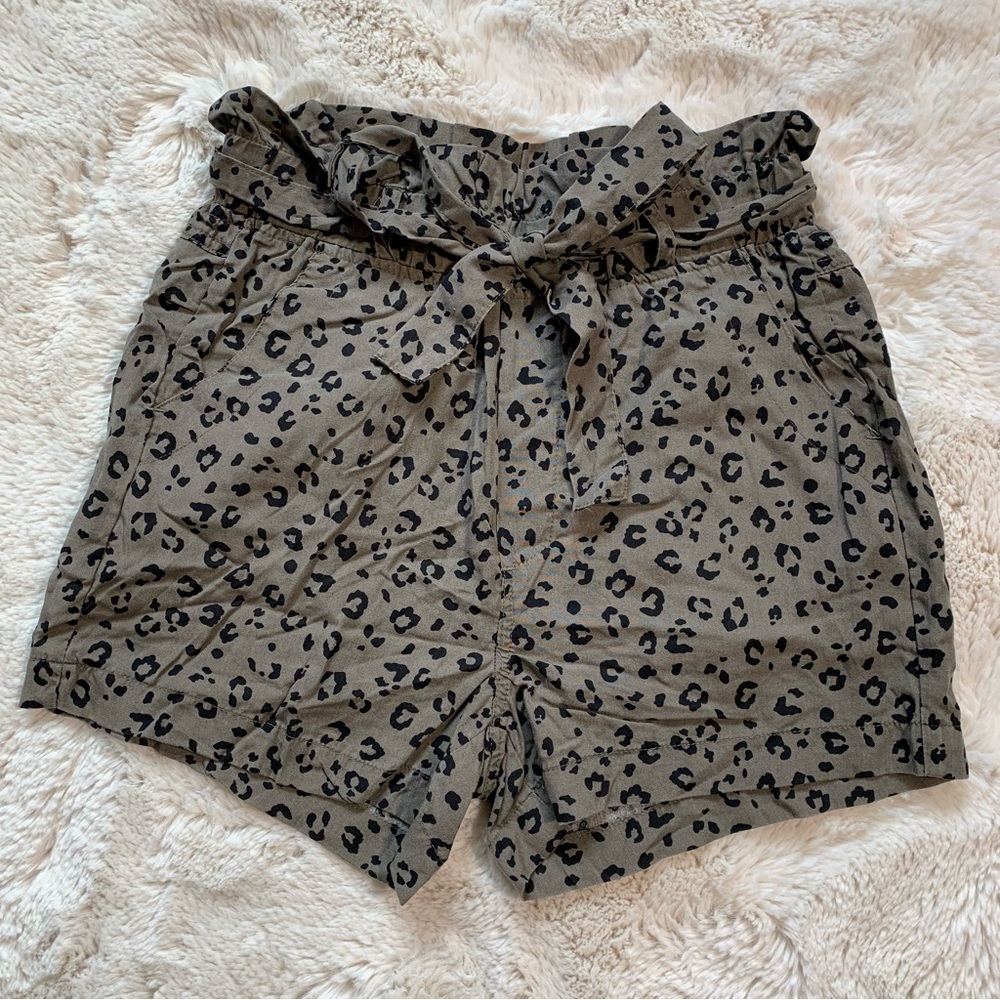 Thread & Supply High Waist Leopard Print Lyocell Shorts
